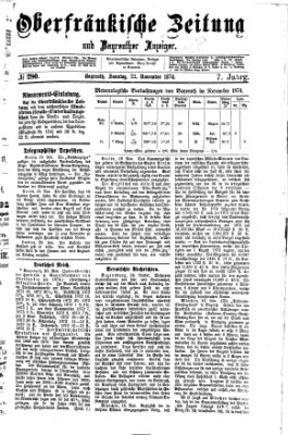 Oberfränkische Zeitung und Bayreuther Anzeiger (Bayreuther Anzeiger) Sonntag 22. November 1874