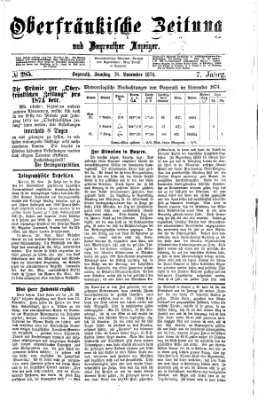 Oberfränkische Zeitung und Bayreuther Anzeiger (Bayreuther Anzeiger) Samstag 28. November 1874