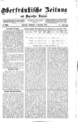 Oberfränkische Zeitung und Bayreuther Anzeiger (Bayreuther Anzeiger) Mittwoch 9. Dezember 1874