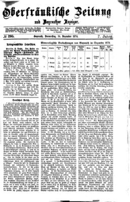 Oberfränkische Zeitung und Bayreuther Anzeiger (Bayreuther Anzeiger) Donnerstag 10. Dezember 1874