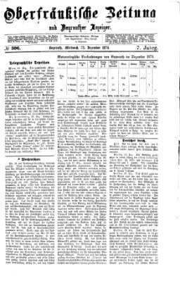 Oberfränkische Zeitung und Bayreuther Anzeiger (Bayreuther Anzeiger) Mittwoch 23. Dezember 1874