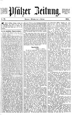 Pfälzer Zeitung Mittwoch 4. Februar 1874