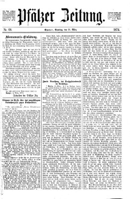 Pfälzer Zeitung Samstag 21. März 1874