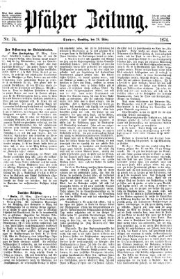 Pfälzer Zeitung Samstag 28. März 1874