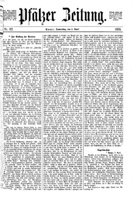 Pfälzer Zeitung Donnerstag 9. April 1874