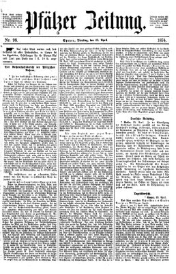 Pfälzer Zeitung Dienstag 28. April 1874