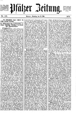 Pfälzer Zeitung Samstag 23. Mai 1874