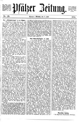 Pfälzer Zeitung Mittwoch 17. Juni 1874