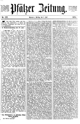 Pfälzer Zeitung Freitag 3. Juli 1874