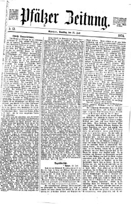 Pfälzer Zeitung Samstag 25. Juli 1874