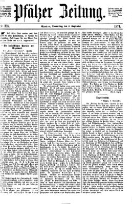 Pfälzer Zeitung Donnerstag 3. September 1874