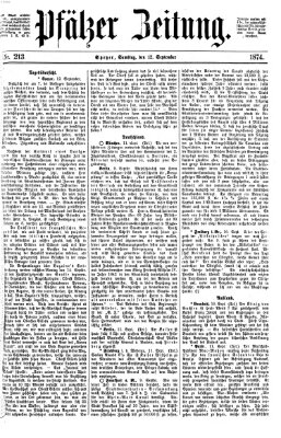 Pfälzer Zeitung Samstag 12. September 1874