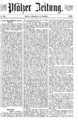 Pfälzer Zeitung Mittwoch 16. September 1874