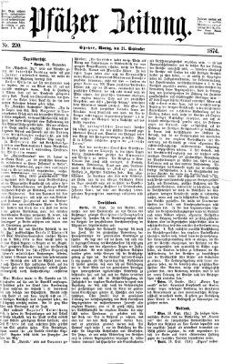 Pfälzer Zeitung Montag 21. September 1874