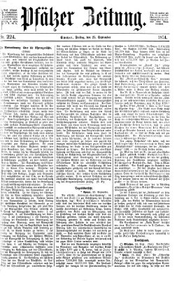 Pfälzer Zeitung Freitag 25. September 1874