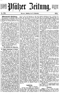 Pfälzer Zeitung Samstag 26. September 1874