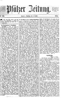 Pfälzer Zeitung Samstag 3. Oktober 1874