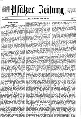 Pfälzer Zeitung Samstag 7. November 1874