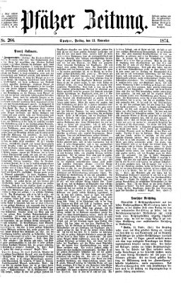 Pfälzer Zeitung Freitag 13. November 1874