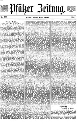 Pfälzer Zeitung Samstag 14. November 1874