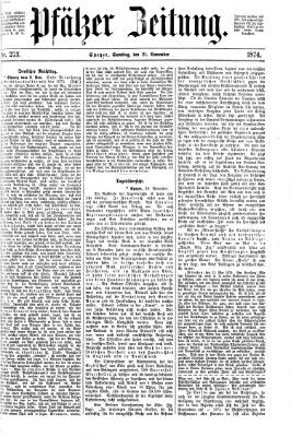 Pfälzer Zeitung Samstag 21. November 1874