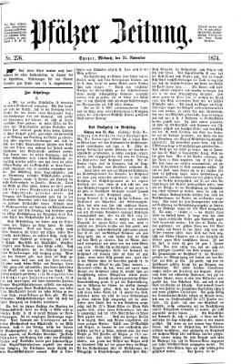 Pfälzer Zeitung Mittwoch 25. November 1874