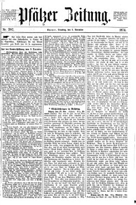 Pfälzer Zeitung Dienstag 8. Dezember 1874