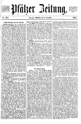 Pfälzer Zeitung Mittwoch 16. Dezember 1874