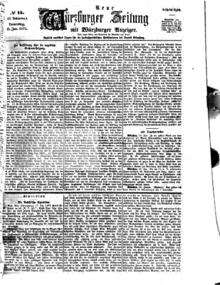 Neue Würzburger Zeitung Donnerstag 15. Januar 1874