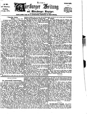 Neue Würzburger Zeitung Samstag 17. Januar 1874