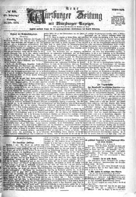 Neue Würzburger Zeitung Samstag 14. Februar 1874