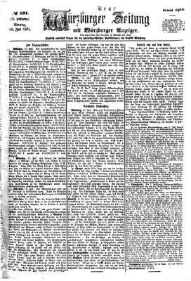 Neue Würzburger Zeitung Montag 13. Juli 1874