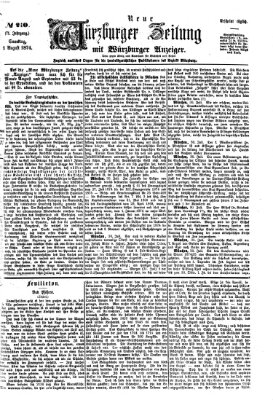 Neue Würzburger Zeitung Samstag 1. August 1874