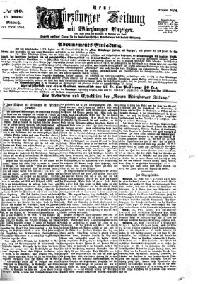 Neue Würzburger Zeitung Mittwoch 30. September 1874