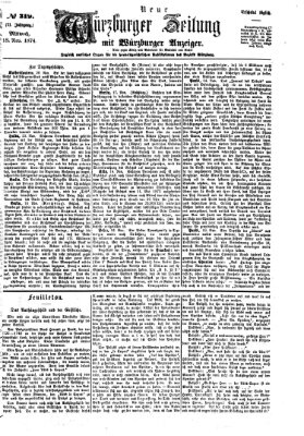 Neue Würzburger Zeitung Mittwoch 18. November 1874