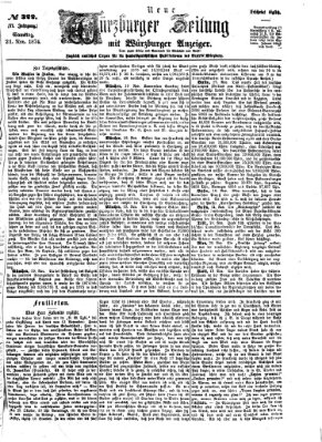 Neue Würzburger Zeitung Samstag 21. November 1874