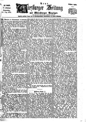 Neue Würzburger Zeitung Donnerstag 10. Dezember 1874