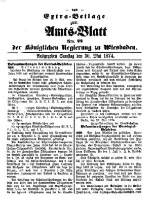 Amtsblatt der Regierung in Wiesbaden (Herzoglich-nassauisches allgemeines Intelligenzblatt) Samstag 30. Mai 1874