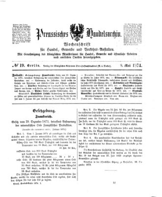 Preußisches Handels-Archiv Freitag 8. Mai 1874