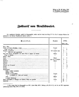 Preußisches Handels-Archiv Freitag 4. Dezember 1874