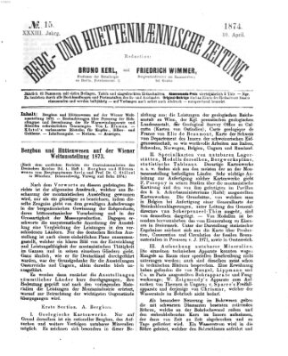 Berg- und hüttenmännische Zeitung Freitag 10. April 1874