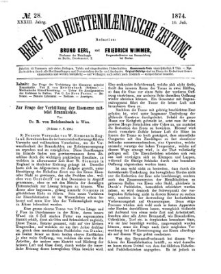 Berg- und hüttenmännische Zeitung Freitag 10. Juli 1874