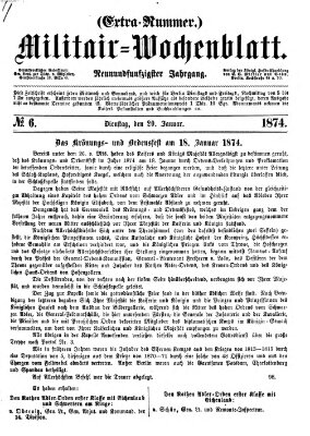 Militär-Wochenblatt Dienstag 20. Januar 1874