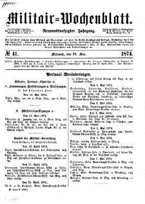 Militär-Wochenblatt Mittwoch 20. Mai 1874