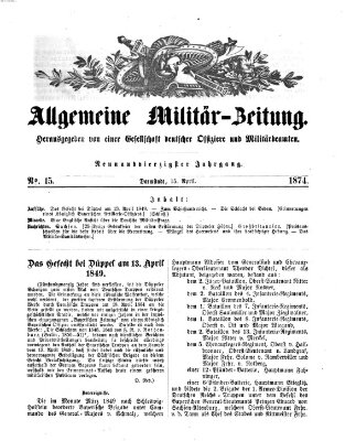 Allgemeine Militär-Zeitung Mittwoch 15. April 1874