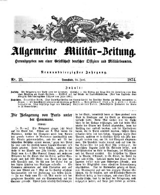 Allgemeine Militär-Zeitung Mittwoch 24. Juni 1874