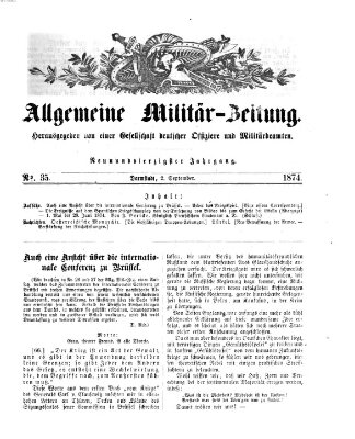 Allgemeine Militär-Zeitung Mittwoch 2. September 1874