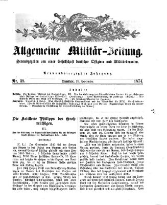 Allgemeine Militär-Zeitung Mittwoch 23. September 1874