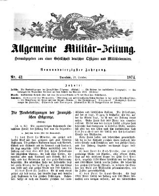 Allgemeine Militär-Zeitung Mittwoch 21. Oktober 1874