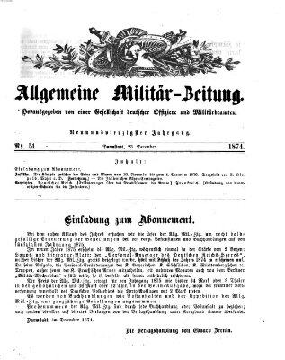 Allgemeine Militär-Zeitung Mittwoch 23. Dezember 1874